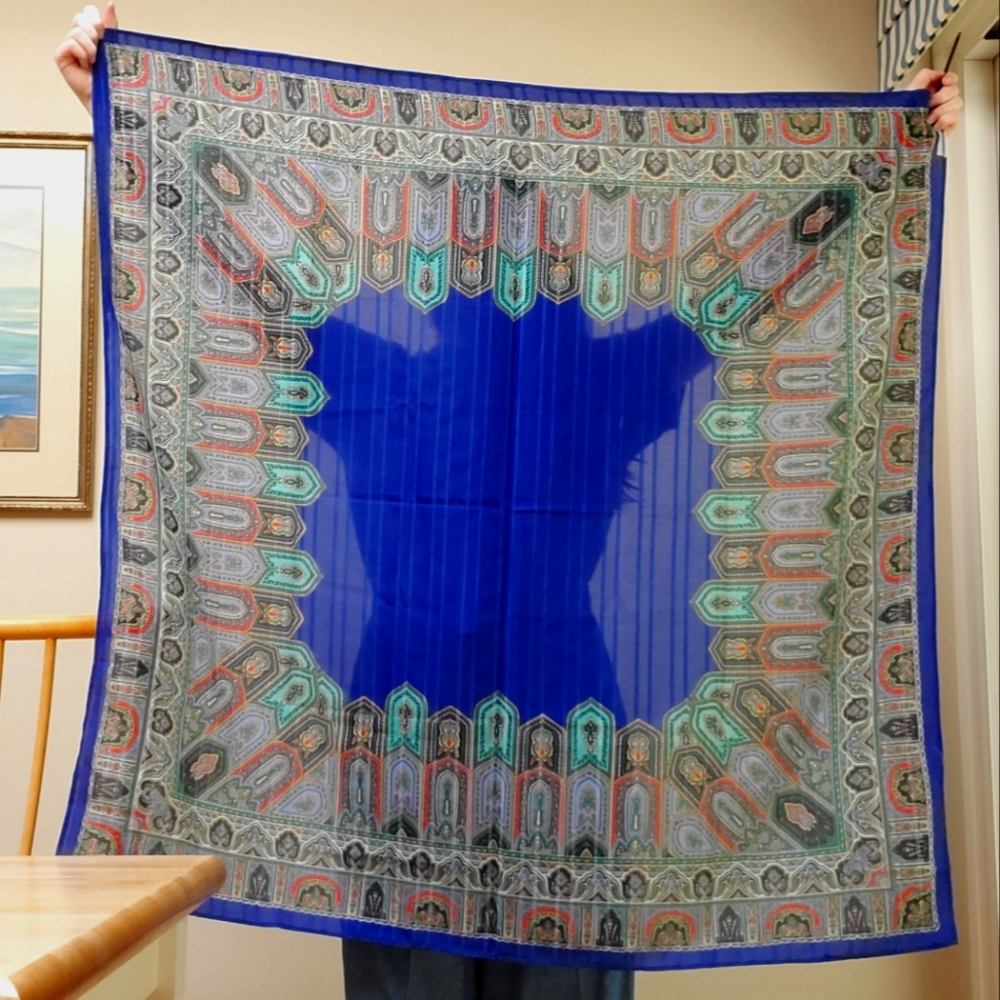 Vibrant Paisley Square Scarf